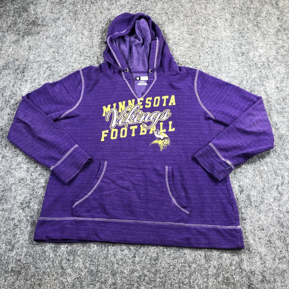 NFL Team Apparel Sweatshirt Womens XL Purple Minnesota Vikings Football Logo